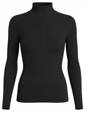 Ted Baker London Black Ribbed Funnel Neck Sweater